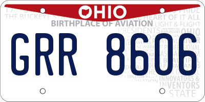 OH license plate GRR8606