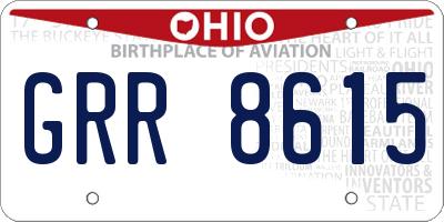 OH license plate GRR8615