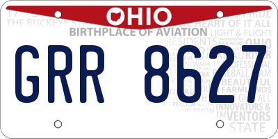 OH license plate GRR8627
