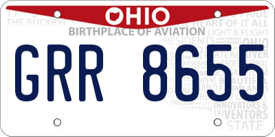 OH license plate GRR8655