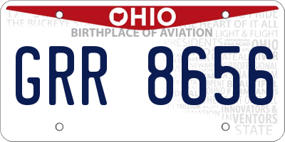 OH license plate GRR8656