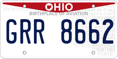 OH license plate GRR8662