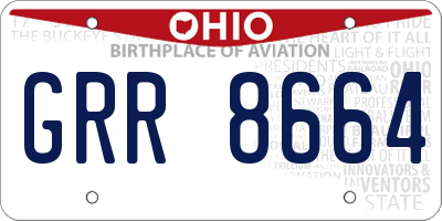 OH license plate GRR8664