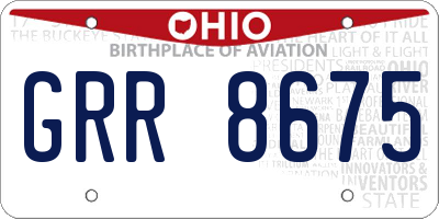 OH license plate GRR8675