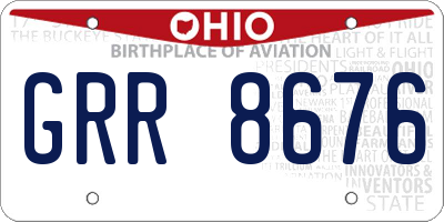 OH license plate GRR8676
