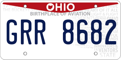 OH license plate GRR8682