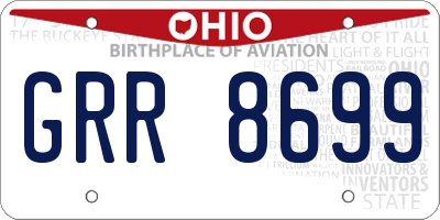 OH license plate GRR8699