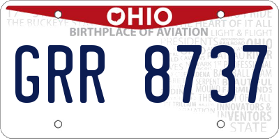 OH license plate GRR8737