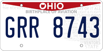 OH license plate GRR8743