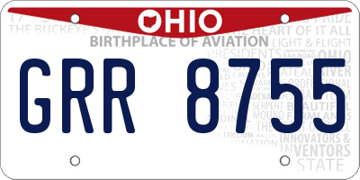 OH license plate GRR8755