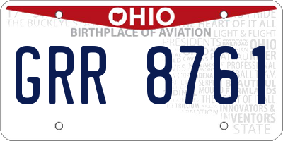 OH license plate GRR8761