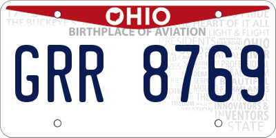 OH license plate GRR8769