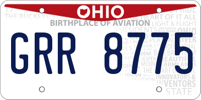 OH license plate GRR8775