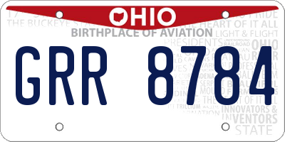 OH license plate GRR8784
