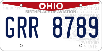 OH license plate GRR8789
