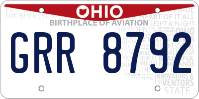OH license plate GRR8792