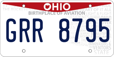 OH license plate GRR8795