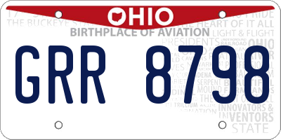 OH license plate GRR8798