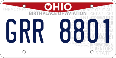 OH license plate GRR8801