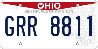 OH license plate GRR8811
