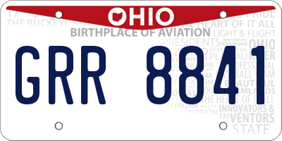 OH license plate GRR8841