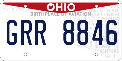 OH license plate GRR8846