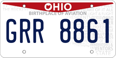 OH license plate GRR8861