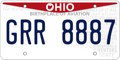 OH license plate GRR8887