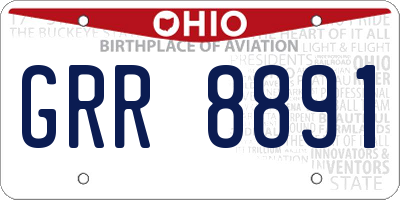 OH license plate GRR8891