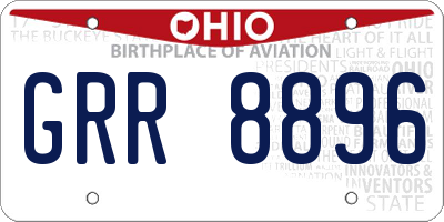 OH license plate GRR8896