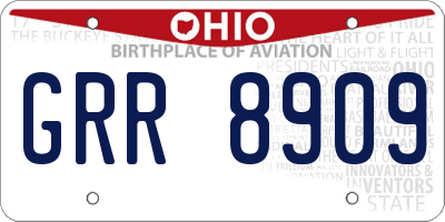 OH license plate GRR8909