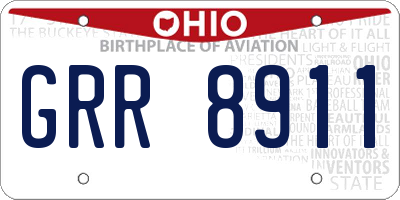 OH license plate GRR8911
