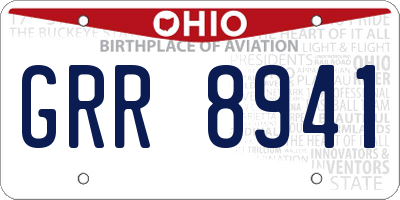 OH license plate GRR8941