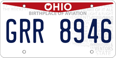 OH license plate GRR8946