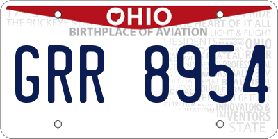 OH license plate GRR8954