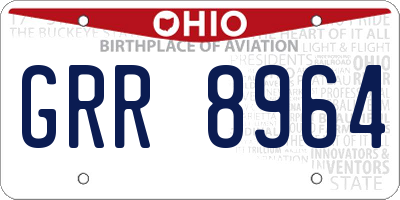 OH license plate GRR8964