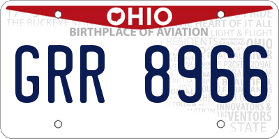 OH license plate GRR8966