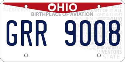 OH license plate GRR9008