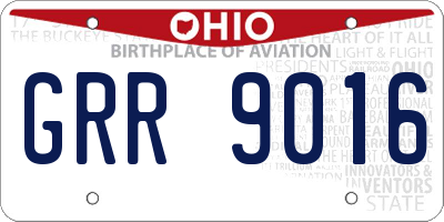OH license plate GRR9016