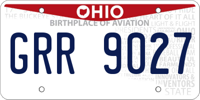 OH license plate GRR9027
