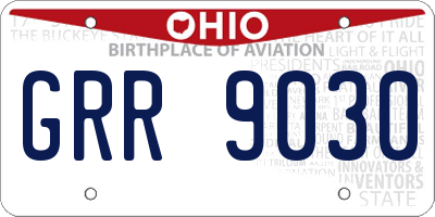 OH license plate GRR9030