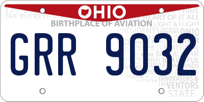 OH license plate GRR9032