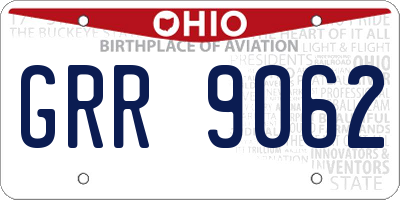 OH license plate GRR9062
