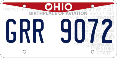 OH license plate GRR9072