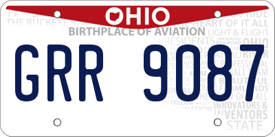 OH license plate GRR9087