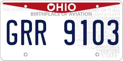 OH license plate GRR9103