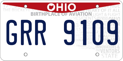 OH license plate GRR9109