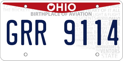 OH license plate GRR9114