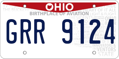 OH license plate GRR9124