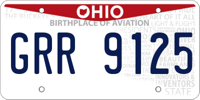 OH license plate GRR9125